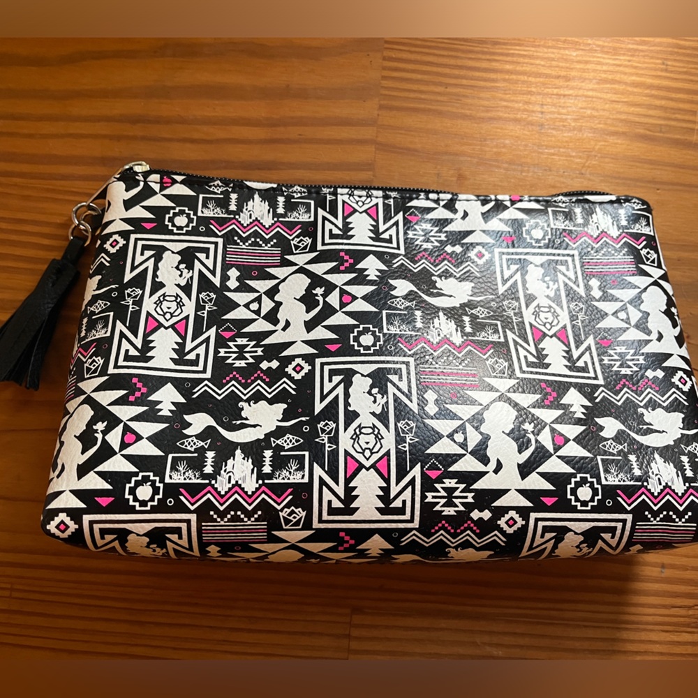 Disney Loungefly Princess Print Geo Zipper Pouch with Tassels